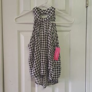 Navy Plaid Crop